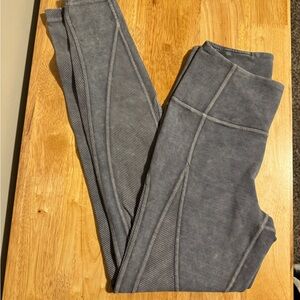 Lululemon Ribbed Gray High-Waisted Leggings